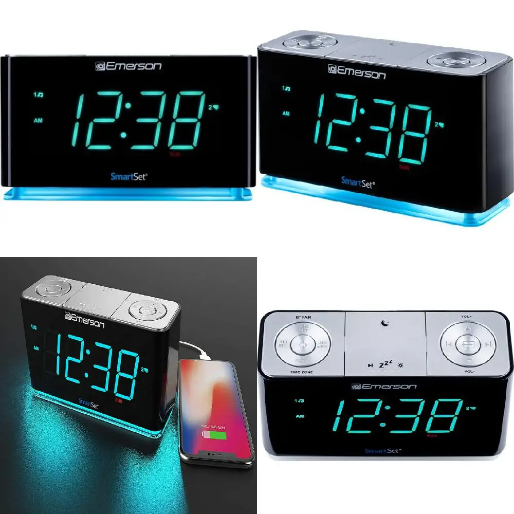 

Fasionalble LED Cyan Display Bluetooth Speaker Alarm Clock Radio, USB Charger for iPhone & Android with Night Light Functionalit