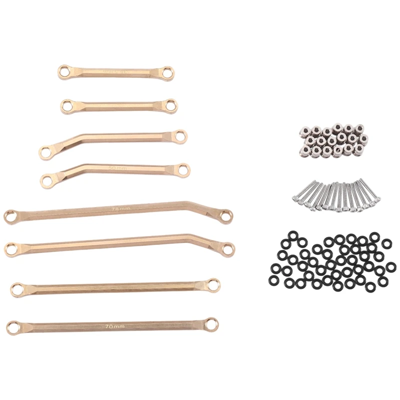 

Высокоточные звенья, 4 звенья, латунный высокоточный 4-звеньевой набор для Axial SCX24 Gladiator AXI00005 1/24 RC гусеничные детали для обновления