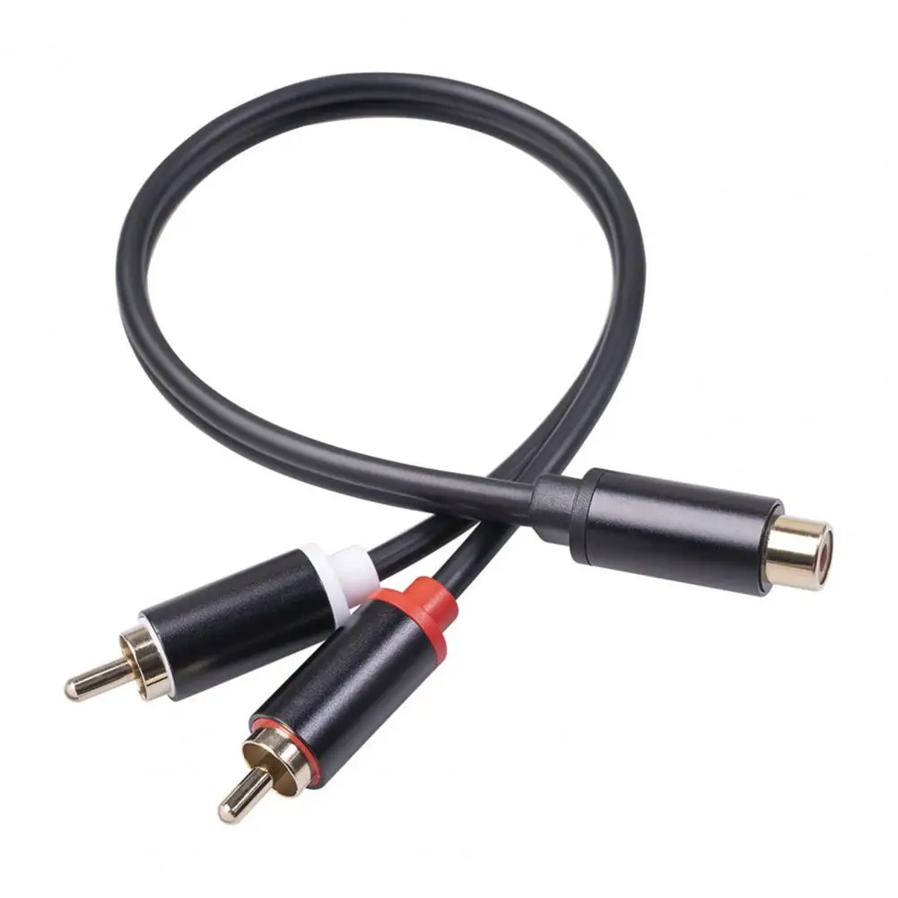 

0.3m Audio Cable Gold Plated Plug Anti-interference RCA Female to Dual RCA Male Audio Stereo Splitter Cord for TV PC Speaker