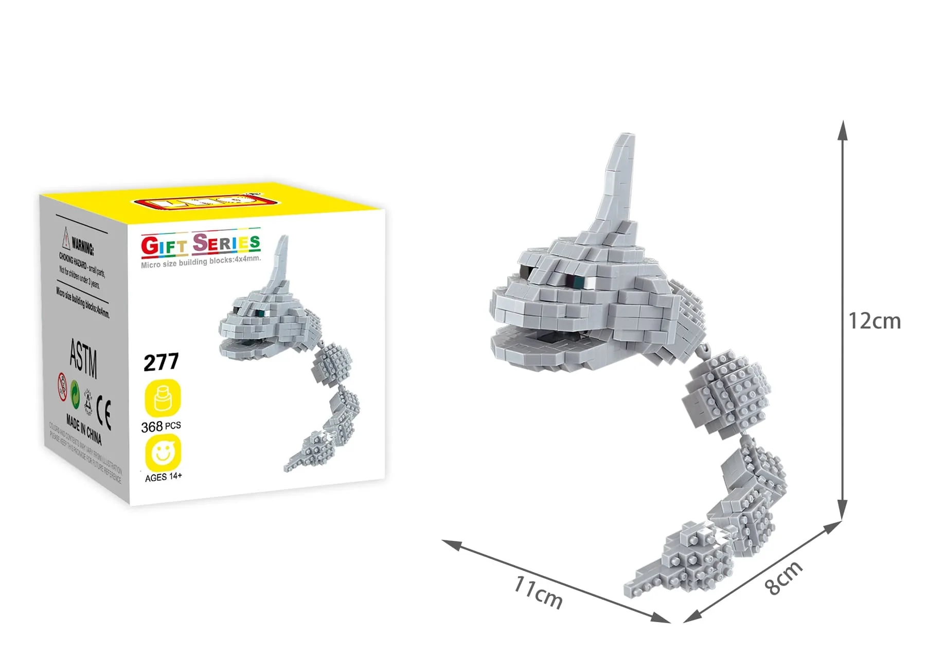 Дизайнерский LNO Pokemon Оникс 368 деталей № 277 серия подарочных кирпичиков мини блоки соединяющиеся on.