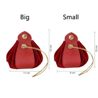 10pcs leather jewelry drawstring velvet bags candy cookies gift packaging birthday wedding party surprise decoration gift box