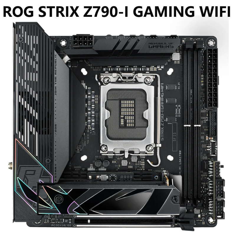 

ASUS ROG STRIX Z790-I GAMING WIFI 6E LGA 1700 Intel13th&12th Gen mini-ITX Gaming Motherboard PCIe5.0,DDR5,10+1 Power Stages 2.5G