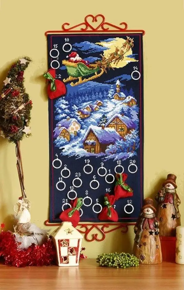 -Набор для вышивки крестиком Coricamo 4468 с календарем на Рождество набор хобби