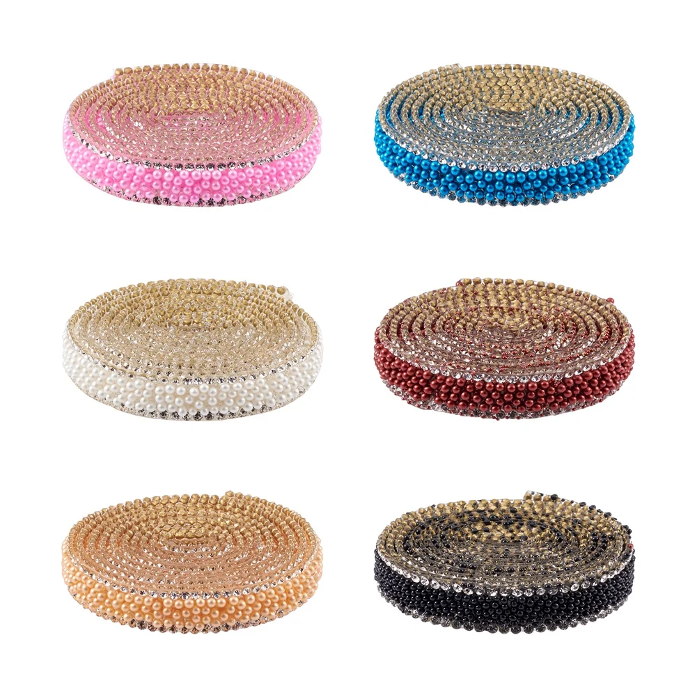

6 Rolls 11mm Glitter Resin Hotfix Rhinestone Trimming Crystal Decoration For Jewelry Making Bag Belt Shoes Costume Accessories