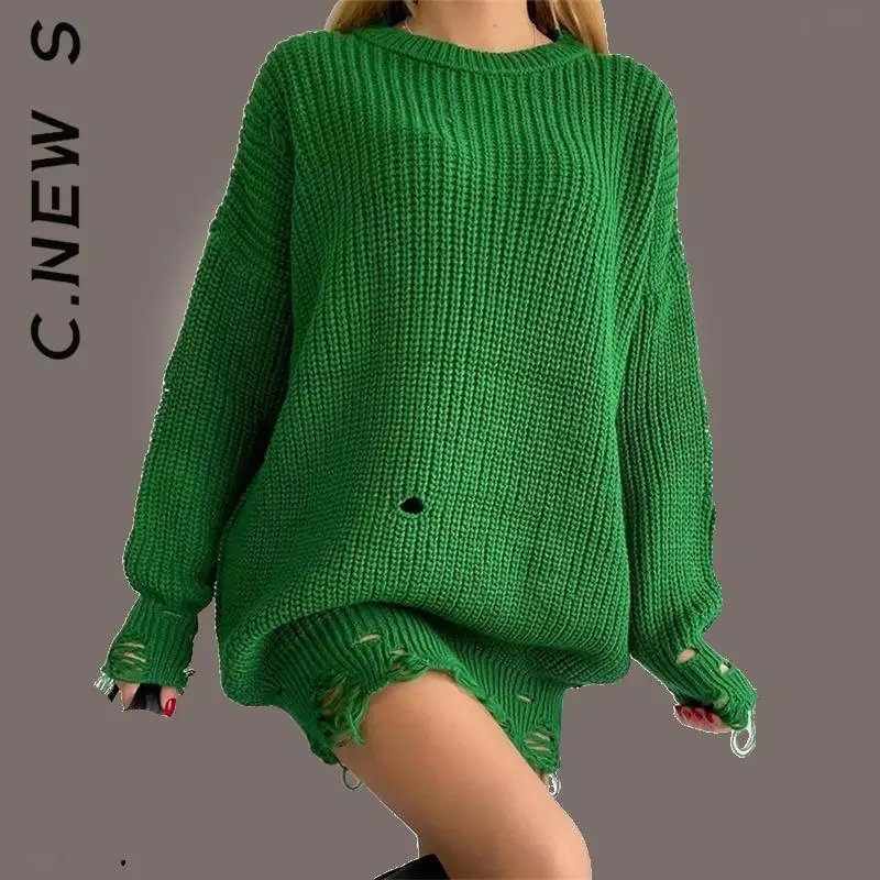 

C.New S New Dress Women Cheap Sweet Dress Long Sleeve O Neck Mini Knitted Dress Sexy Dress Slim Club Vestidos Female Woman