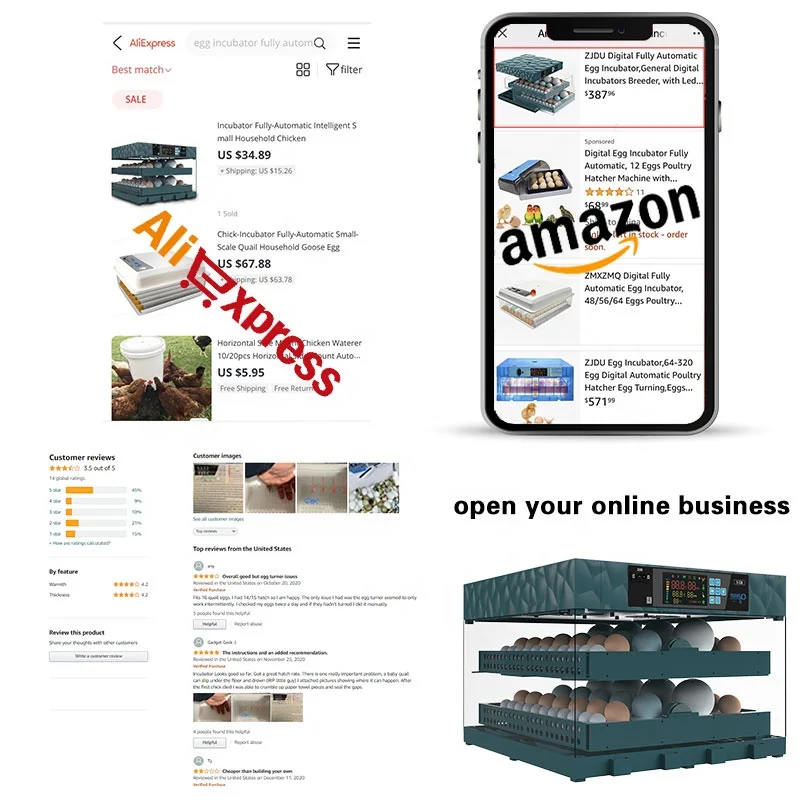 YIWAN домашнего использования 64-320 яиц автоматический инкубатор для птицы 192