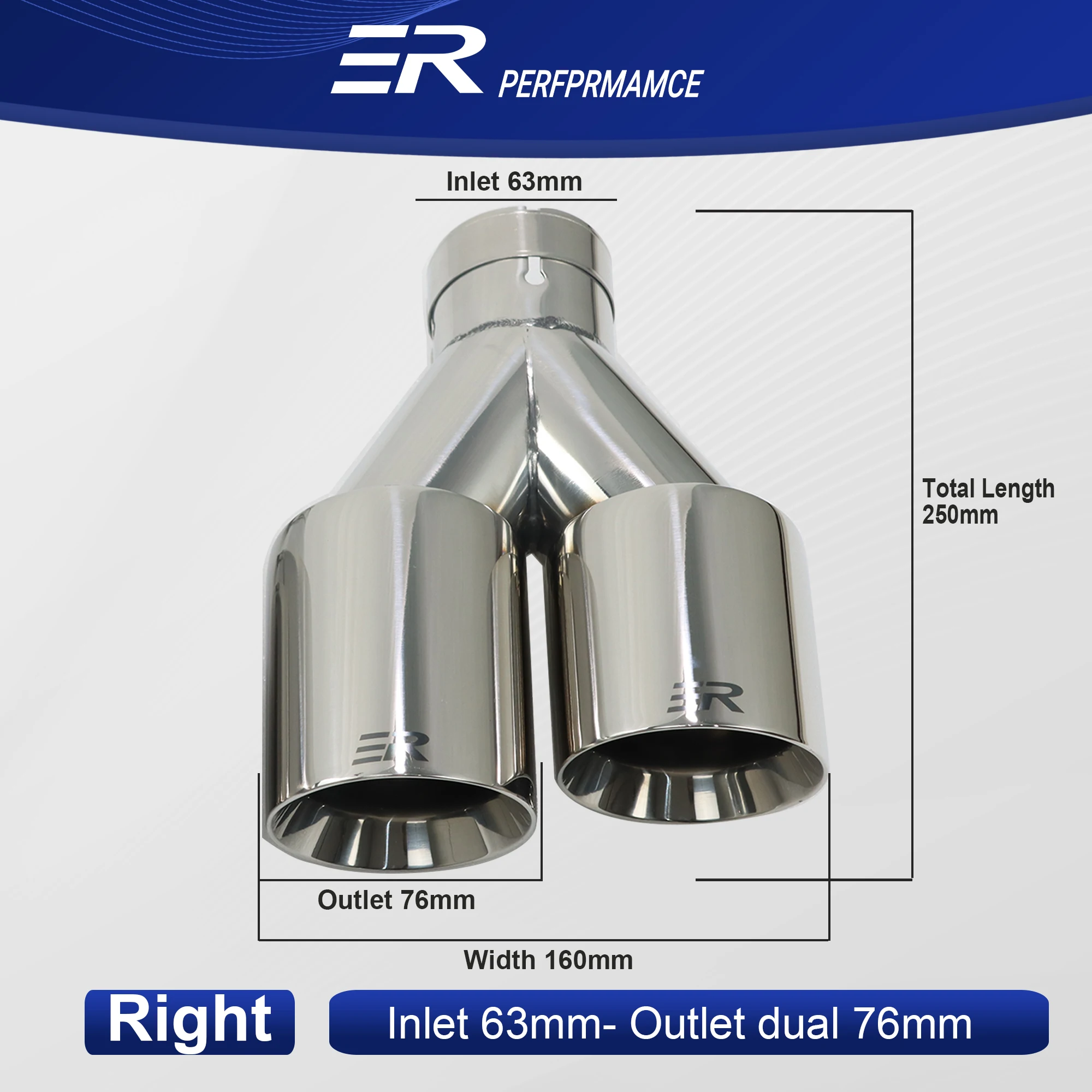 

Выхлопная Гоночная машина, модификация наконечников выхлопной трубы, двойной выход, выхлопная труба, Двухуровневая Нержавеющая Задняя труба, глушитель