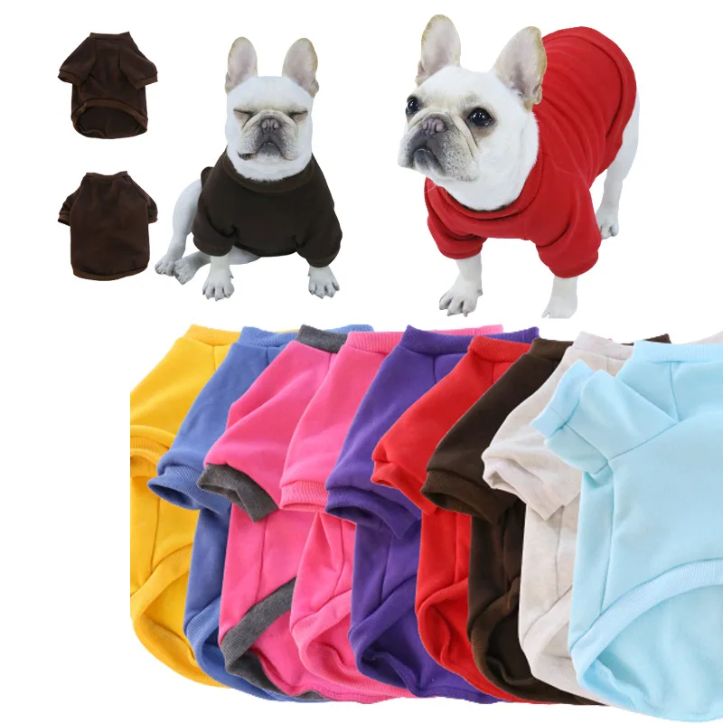 

Autumn Winter Dog Clothes Blank Dog Hoodies Coat For Small Dogs Chiwawa Puppy Cat Sweatshirt Jacket French Bulldog Pet Overcoats