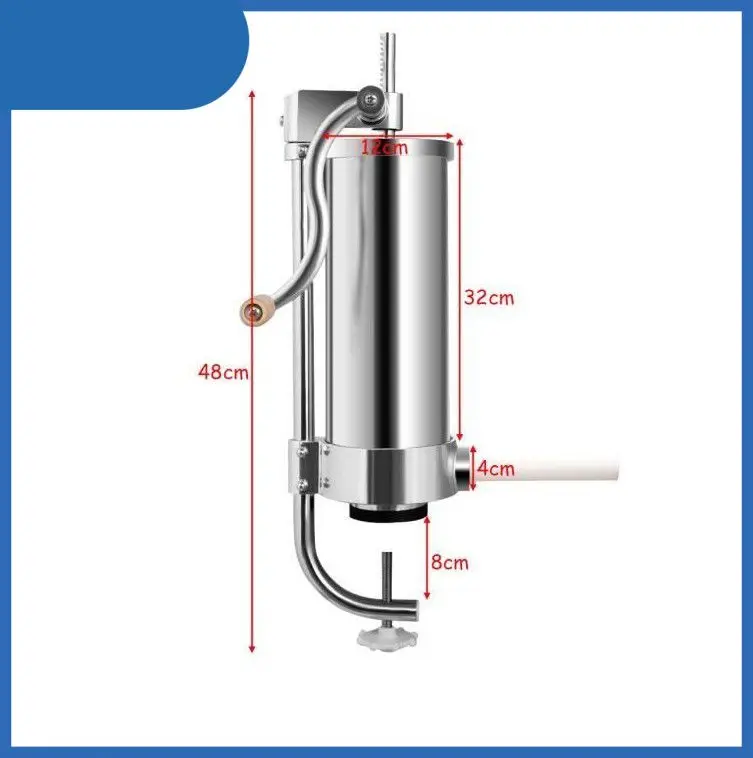 

4L Homemade Sausage Meat Stuffer Stainless Steel Manual Vertical Sausage Filling Machine Kitchen Tool Sausage Syringe Maker HWC