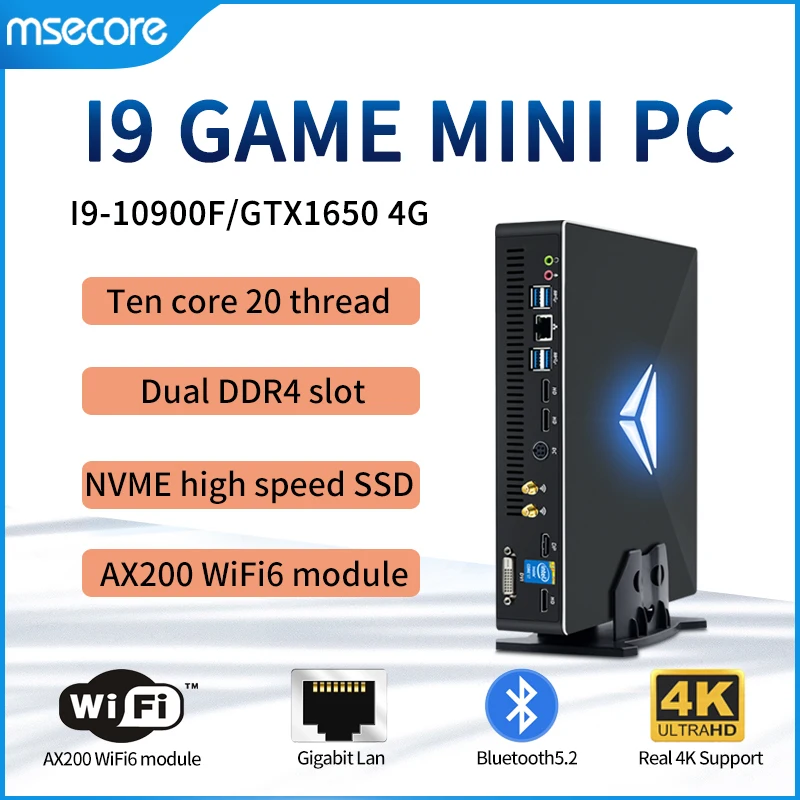 Игровой мини-ПК MSECORE MV200 Intel Core I9 10900F GTX1650 4 Гб DDR4 Windows 11 Linux |