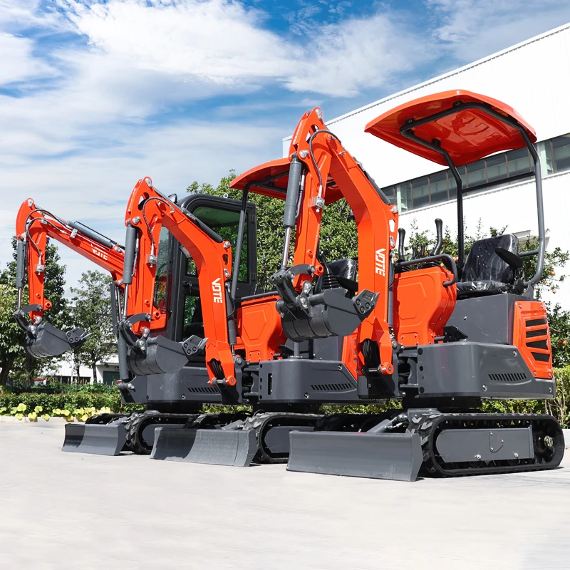 Mini Escavatore Cinese Mini Excavadora 1 Ton 2 Ton 3.5 Ton Escavatore Elettrico Collocazione Benna Forche Pinza Per Tronchi
