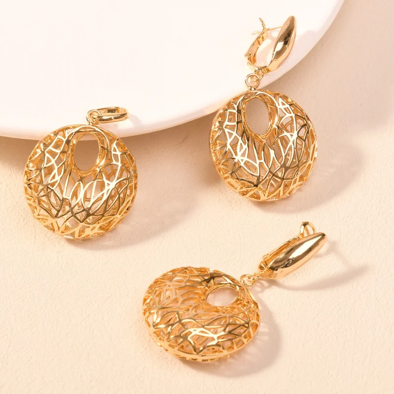 

selead Design Vintage Cutout Vintage Round Pendant Earrings Women's Women's Earrings Wedding Jewelry Accessories Gifts