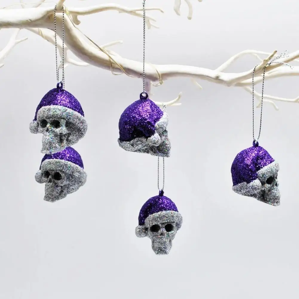 

Gravel Ornament Unique Skull Christmas Ornaments Santa Hat Funny Skeleton Designs for Festive Holiday Decorations Santa Hat