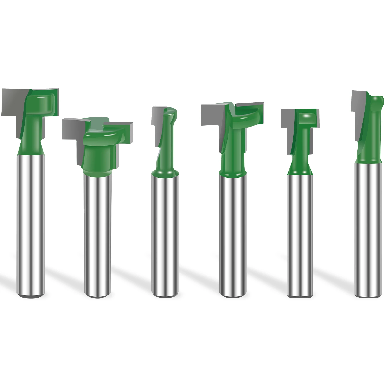 

6Pcs 1/4inch Shank Keyhole Router Bits Set Carbide T Slot Router Bit Multipurpose T-Track Grooving Router Bit Woodworking