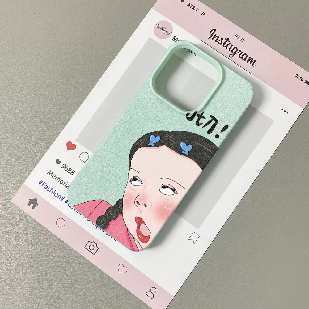 Мягкий чехол для iPhone 11 12 13 14 15 16 17 Pro Max Plus Air с креативным дизайном и забавным изображением милой девушки (art.: 3920dc4a954fa) - 3920dc4a954fa