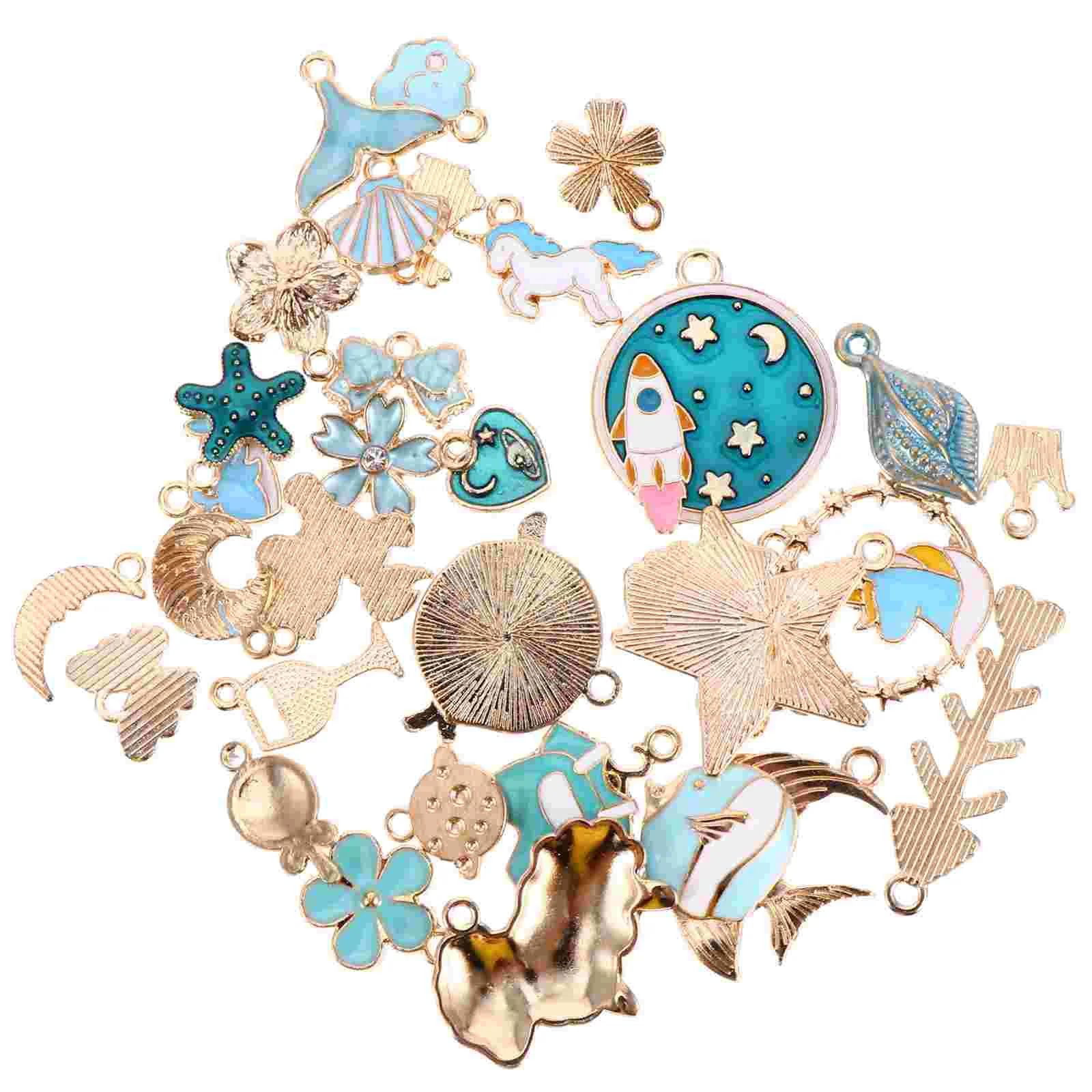 

1 Set 31Pcs Creative Necklace DIY Accessories Alloy Pendants Jewelry Charms