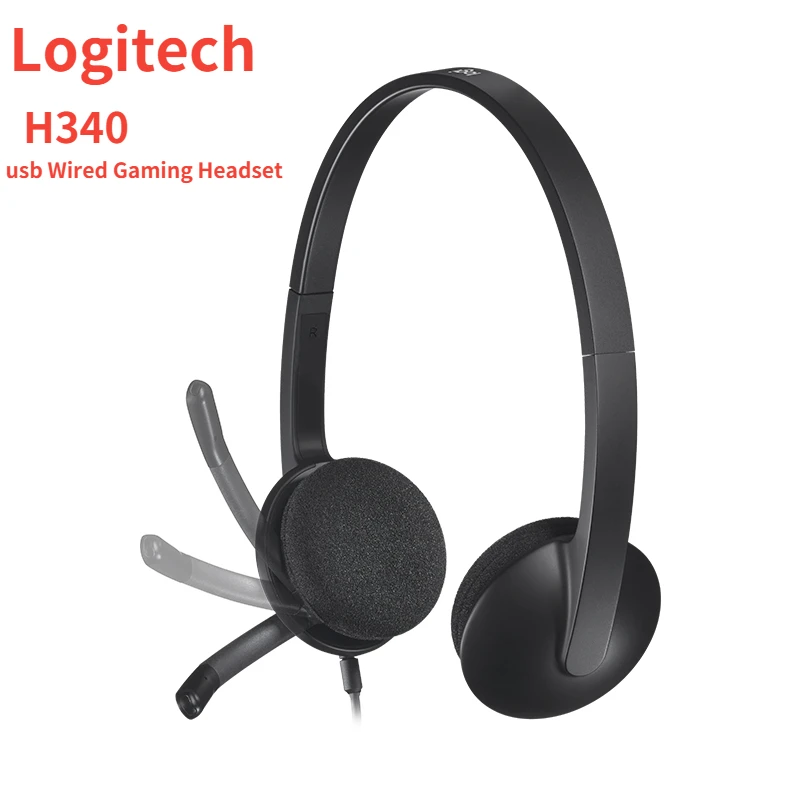 

Logitech H340 USB Computer Headset Microphone Noise Reduction Microphone Digital Stereo Sound Wired Headpphone For Computer