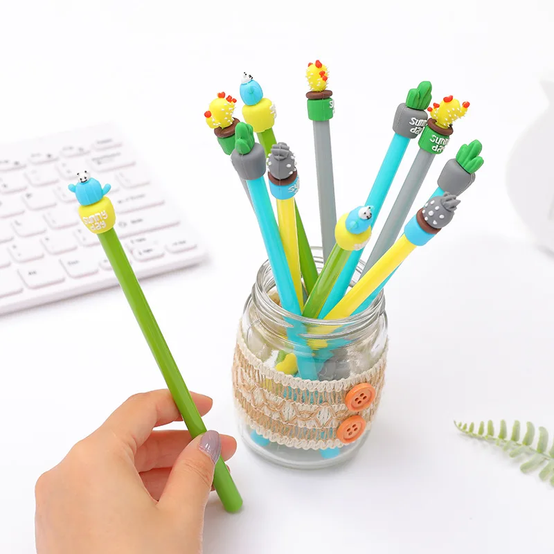 24 PCS Wholesale Korea Stationery Creative Gel Pen 0.5mm Full Needle Pen for Students stationery supplies  back to school