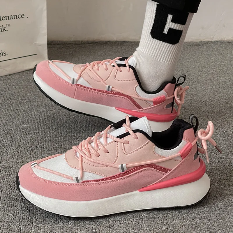 

Pink Chunky Sneakers Women's Fashion Shoes 2022 Spring and Autumn New Niche Casual Sports Students Women's Shoe