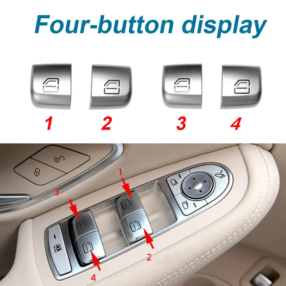 

Car Window Switch Repair Button Cover Vehicle Door Glass Control Switch Key Cap For Mercedes Benz W205 W253 W213 C E GLC Class