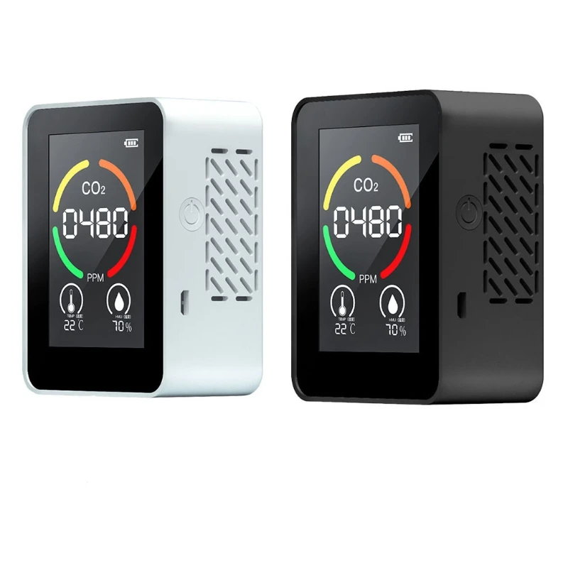 

3 In1 Co2 Digital Temperature Meter Humidity Tester Humidity Tester LCD Display Co2 Tester Black/White