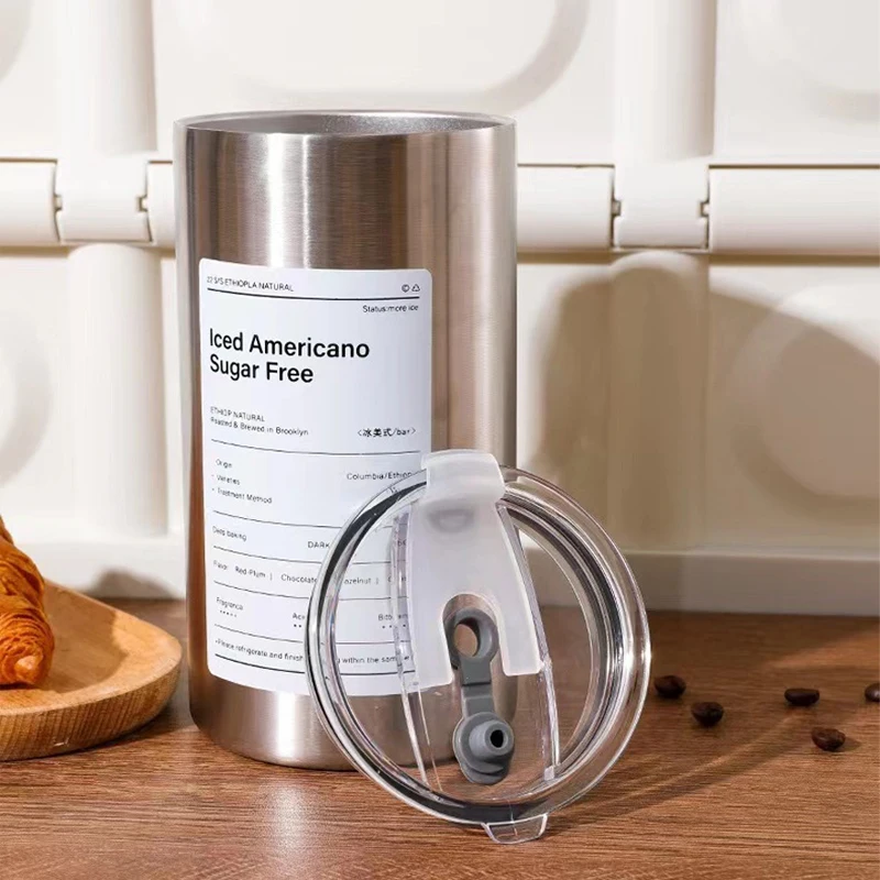 Кофейная чашка 600 мл термос из нержавеющей стали 304 двухслойная соломенная