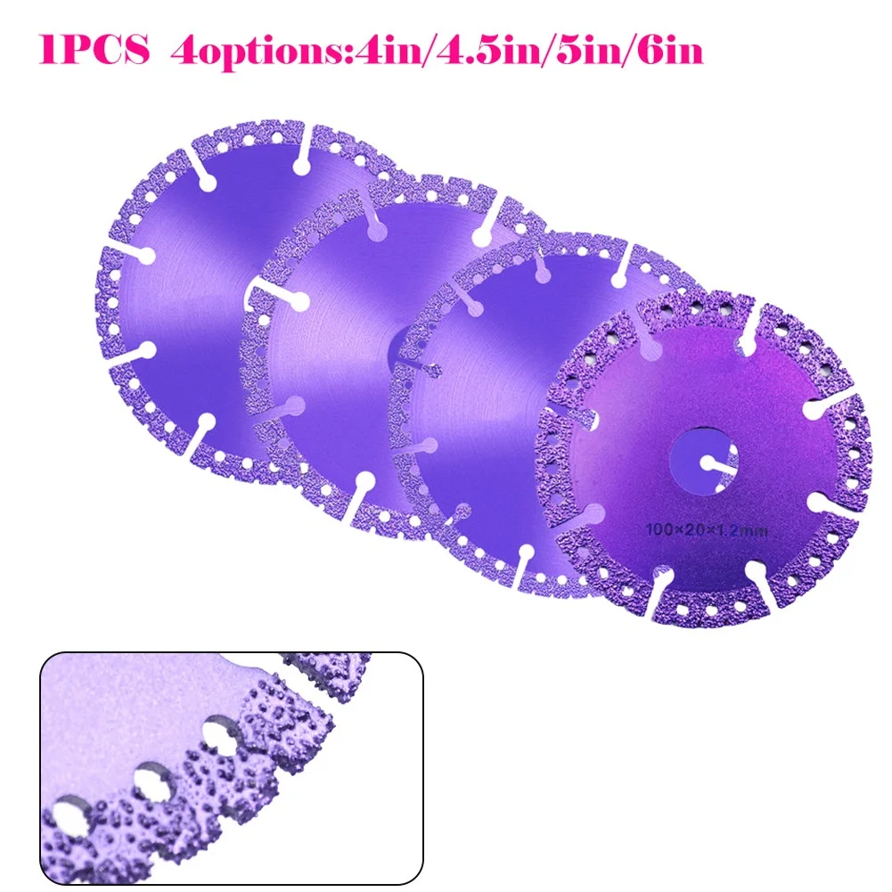 

1 Pcs Brazed Diamond Saw Blade For Steel Metal Stone Iron Rebar Aluminum 4"/100MM/4.5"/115MM/5"/125MM/6"/150mm Cutting Disc