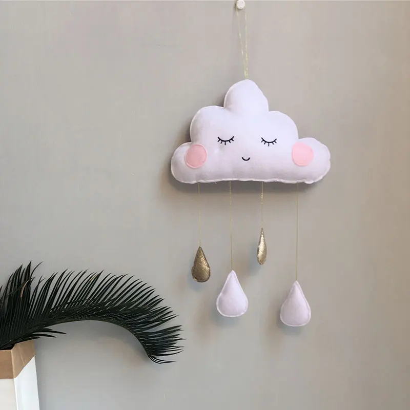 

Home Decoration Nordic Children's Tent Decoration Cloud Felt Raindrop Pendant Kids Room Wedding Decor Smiles Photography Props