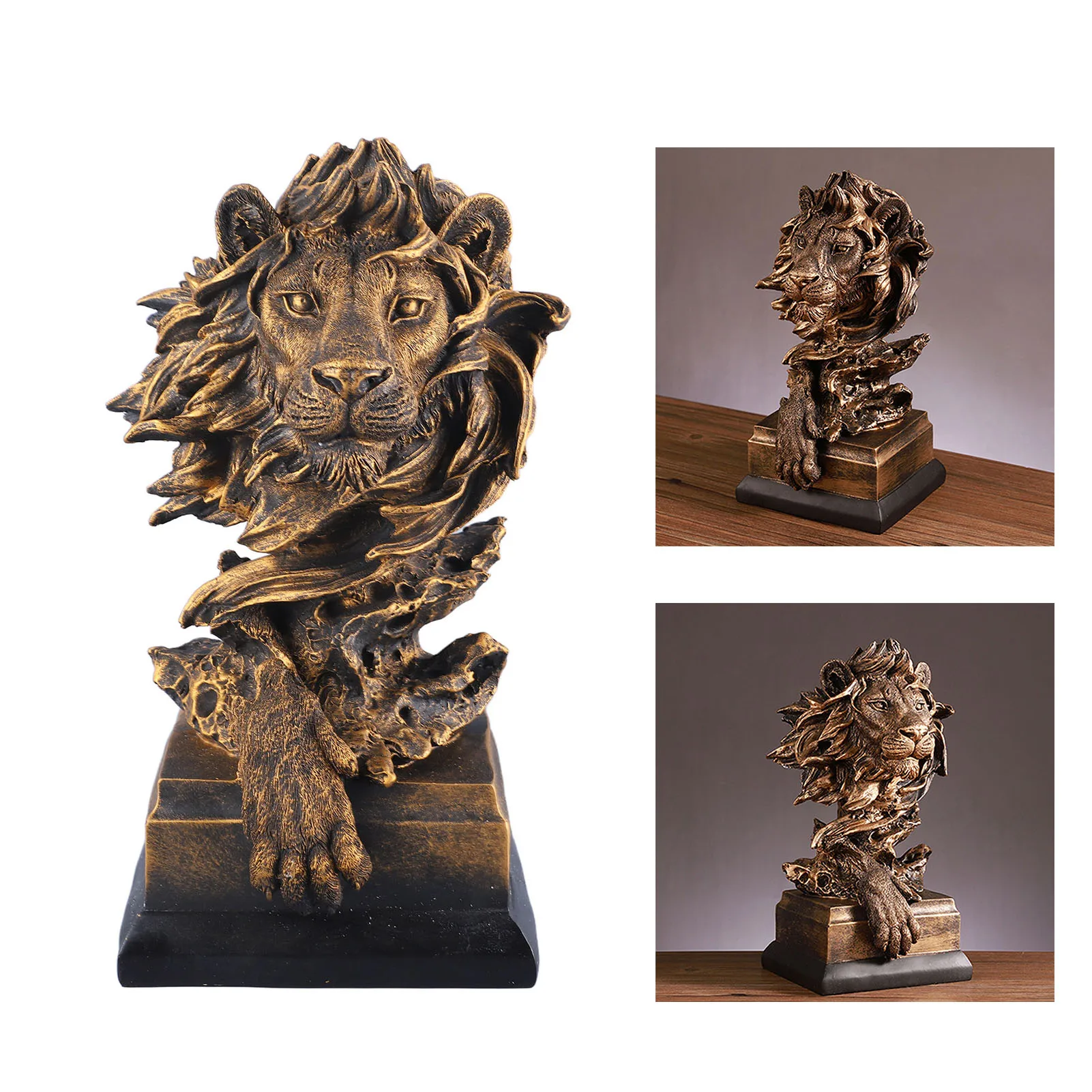 

Resin Lion Statue Decoration Innovative Vintage Lion Sculpture Ornament Art Figure for Home Office Decoration