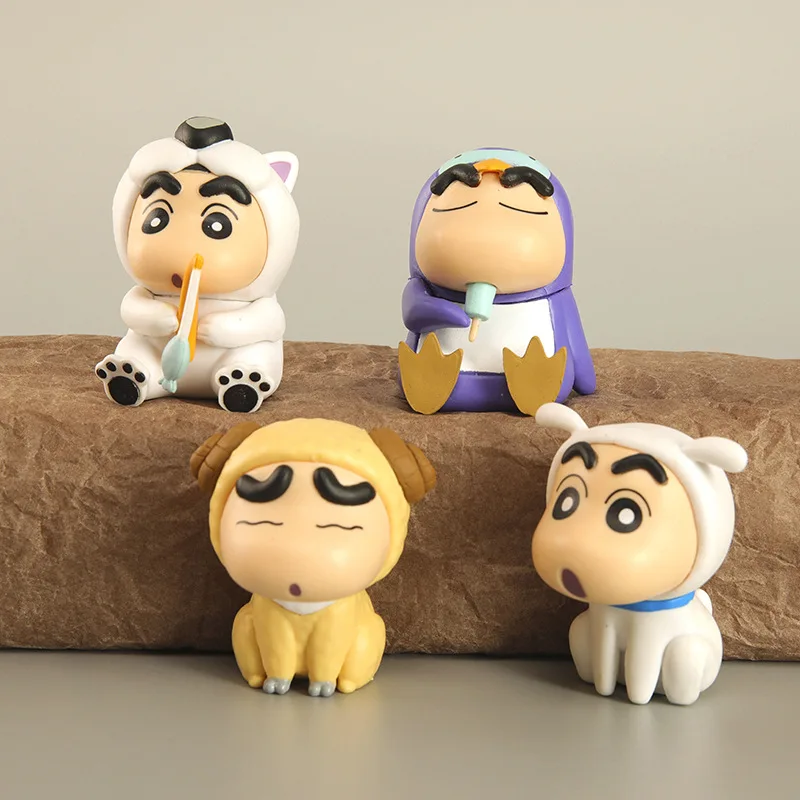 

4Pcs/Set Cartoon Crayon Shin Chan Animal Anime Action Figures Collection Model Doll Toys Decoration Birthday Gifts