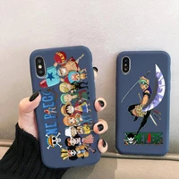 one piece luffy roronoa zoro phone case for iphone 13 12 mini 11 pro xs max x xr 7 8 6 plus candy color blue soft silicone cover
