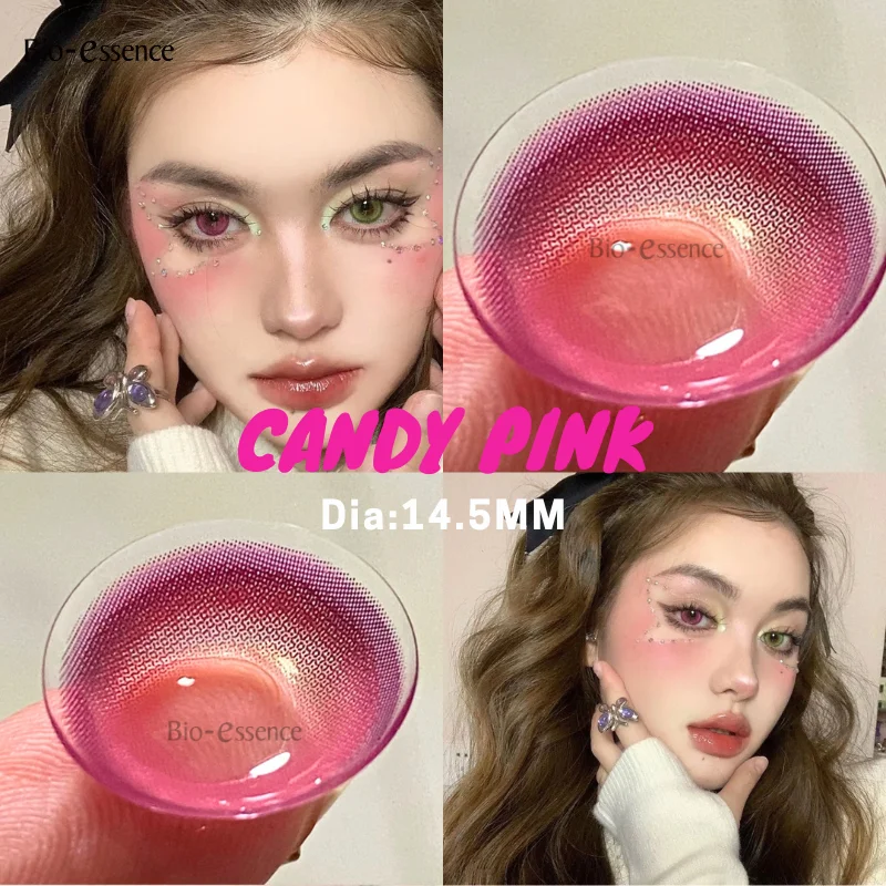 

Bio-essence 1 Pair Colored Contacts Lenses Yearly Use Pink Series Colorcon Cosplay Cosmetic Pupils Soft Contacts Fast Shipping