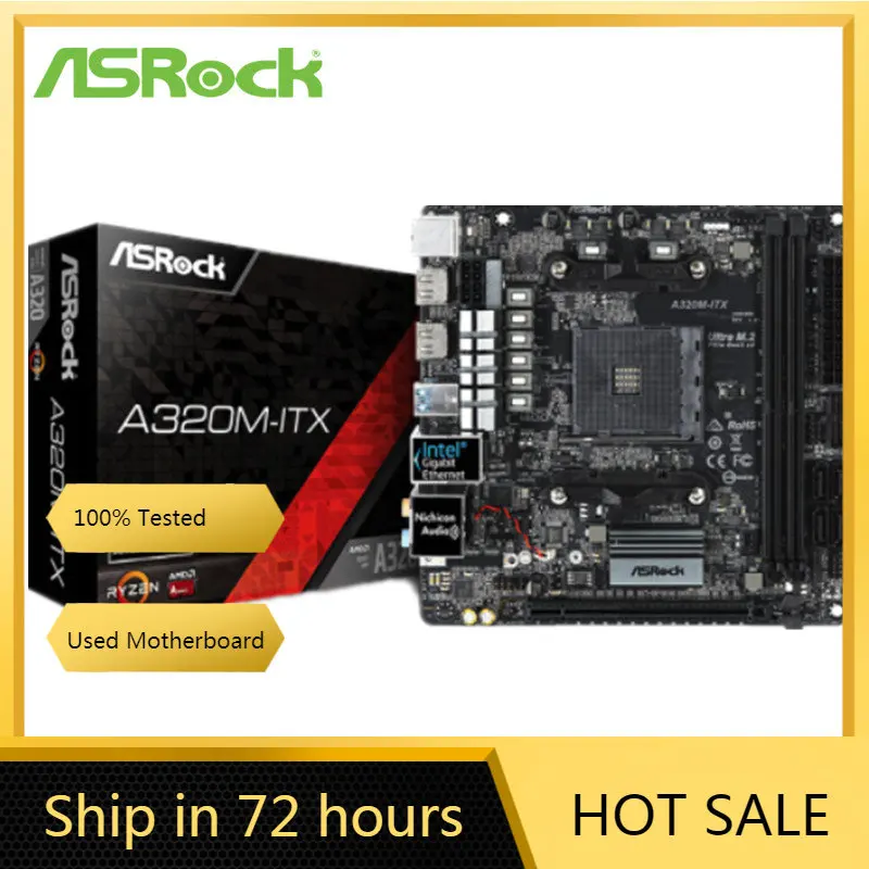 Материнская плата ASRock Super Alloy A320M-ITX для настольного компьютера A320 Socket для AMD AM4 процессора DDR4 32G SATA3 1 Ultra M.2 USB 3.1 HDMI ITX on.
