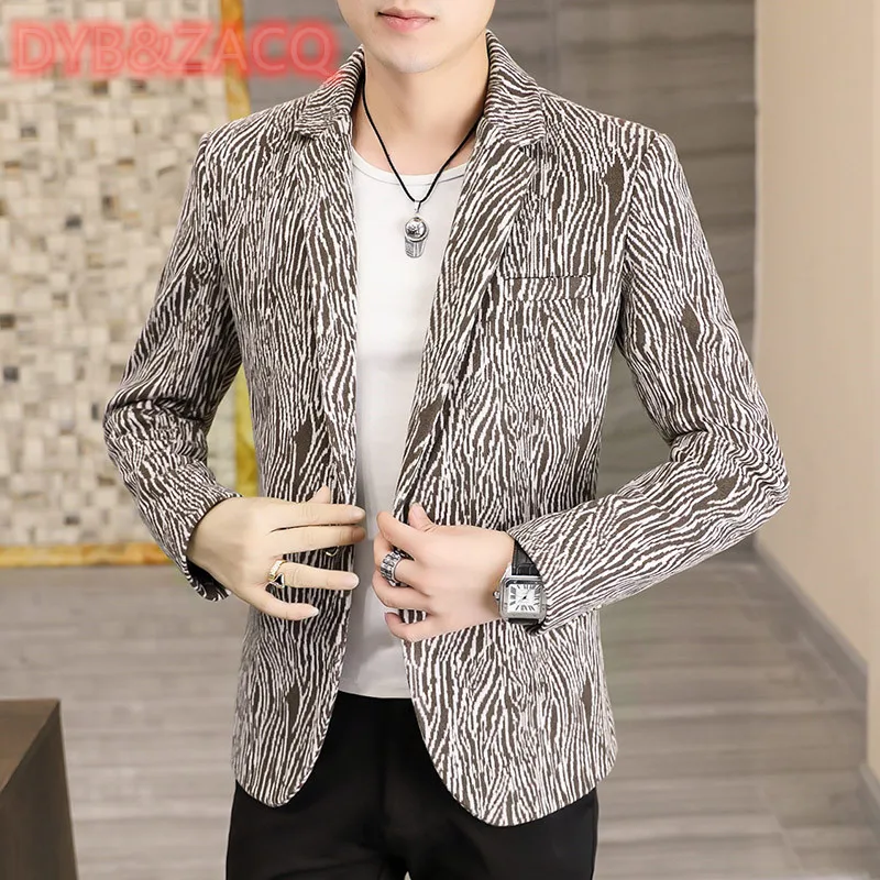 

Men's Woolen Suit Coat 2023 Autumn/winter Stripe Fashion Trend Slim British Style Woolen Suit with Thick Casual Coat 3XL