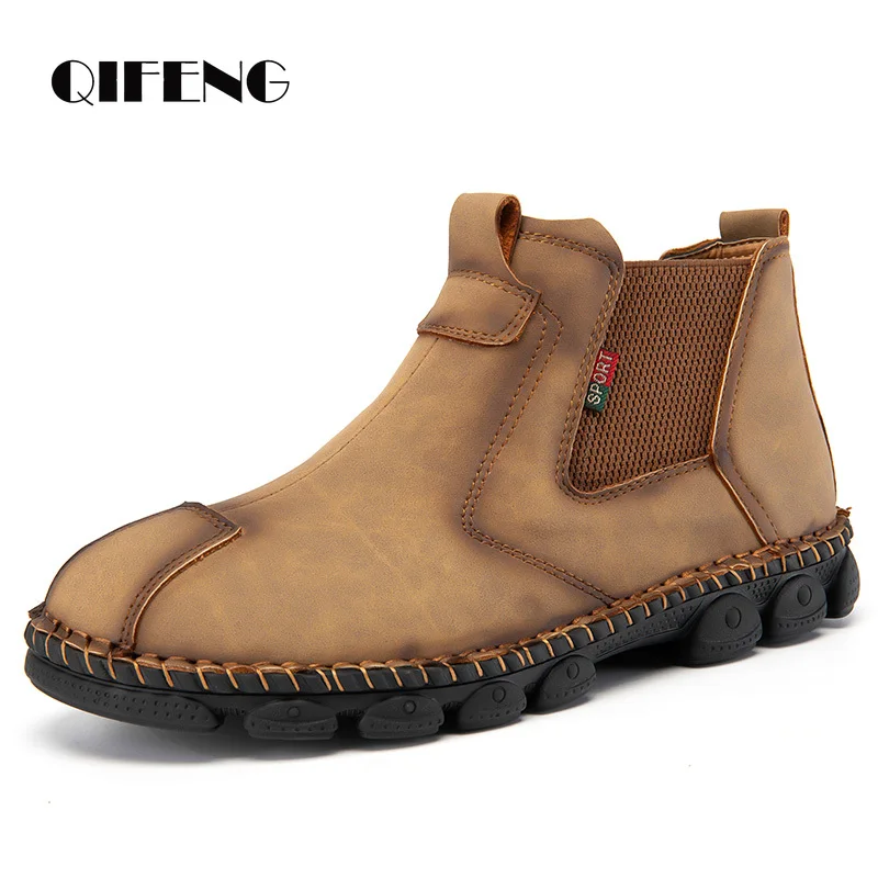 

2022 Men Casual Boots Spring Autumn Large Size Fashion Leather Boots Ancients Handtailor Footwear Male Shoes Jeans Cowboy Boots
