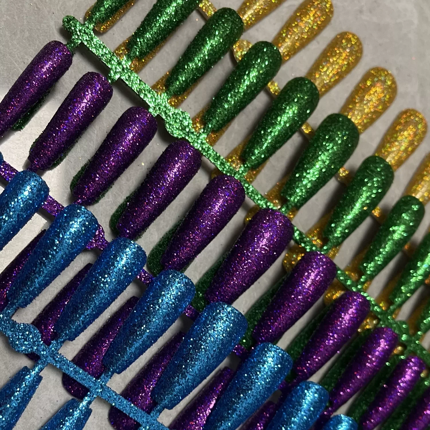 

Outlet Super Long Coffin Nails Girl Ballet False Nails Finished Nail Art Solid Color Glitter Shiny Blingbling Fake Nails
