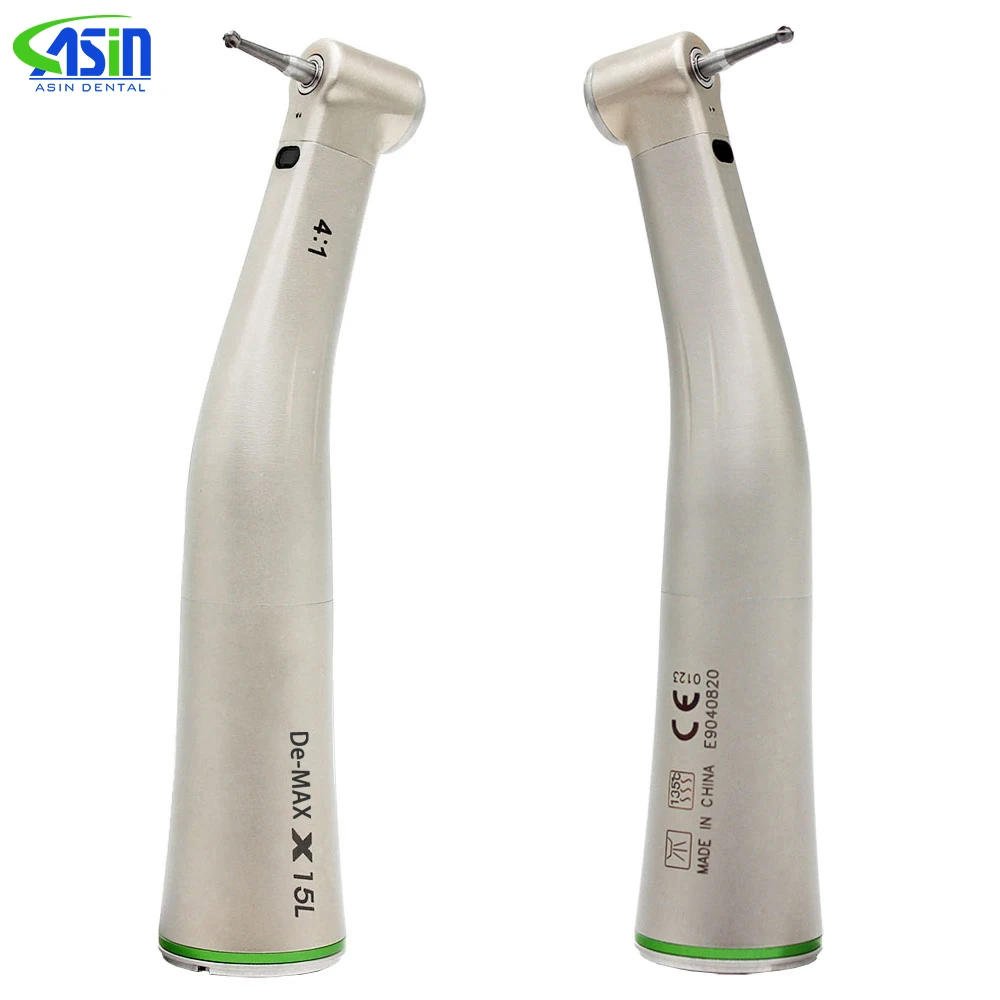 

1 pcs x Dental Fiber Optical LED Contra Angle 4:1 De-max X15 Low Speed Handpiece green ring dental handpiece
