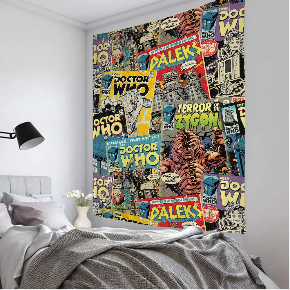 TV D-Doctor W-Whos Большой Настенный Гобелен С Принтом Sci-Fi Художественная Декоративная