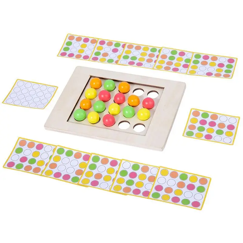 

Children Color Matching Board Games Puzzle Toys Rolling Ball Finger Game Logical Thinking Training Educational Wooden Toys Gifts