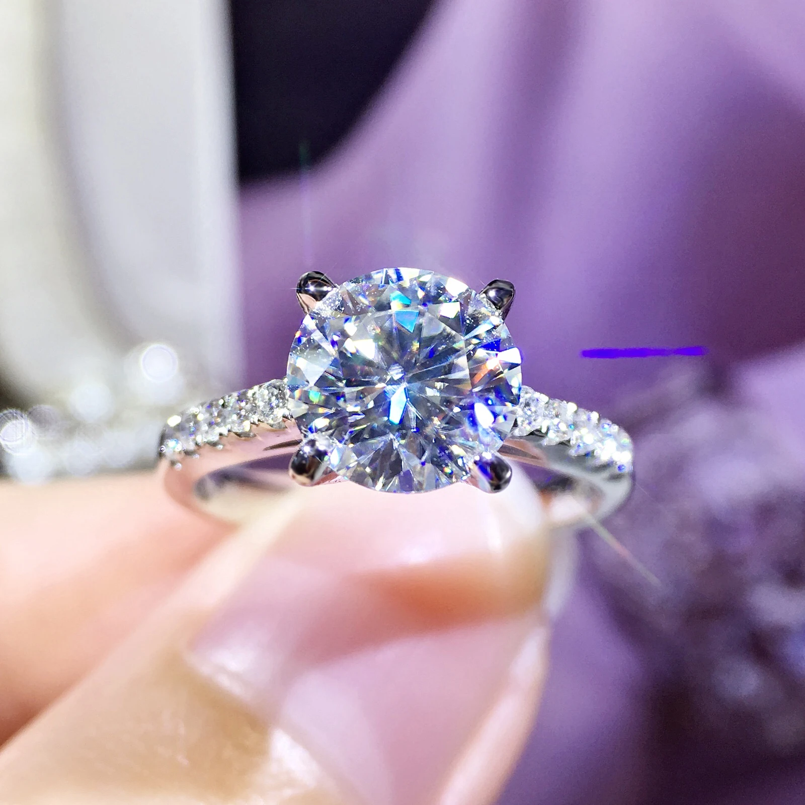 

2022 Special Offer 925 Sterling Silver Ring Romantic Style 1ct 2ct 3ct Moissanite Jewelry Women For Ring Engagement Anniversary