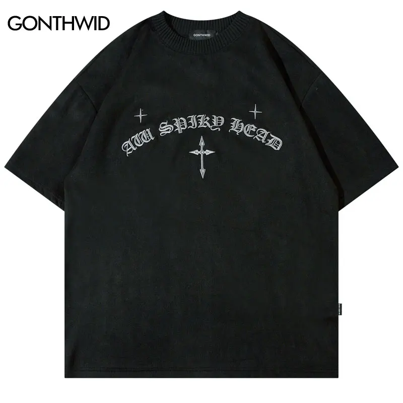 

Мужская замшевая футболка в стиле хип-хоп, с вышивкой и надписью, большие размеры, уличная одежда, футболка в стиле Харадзюку, повседневные стильные рубашки 2023, модные топы