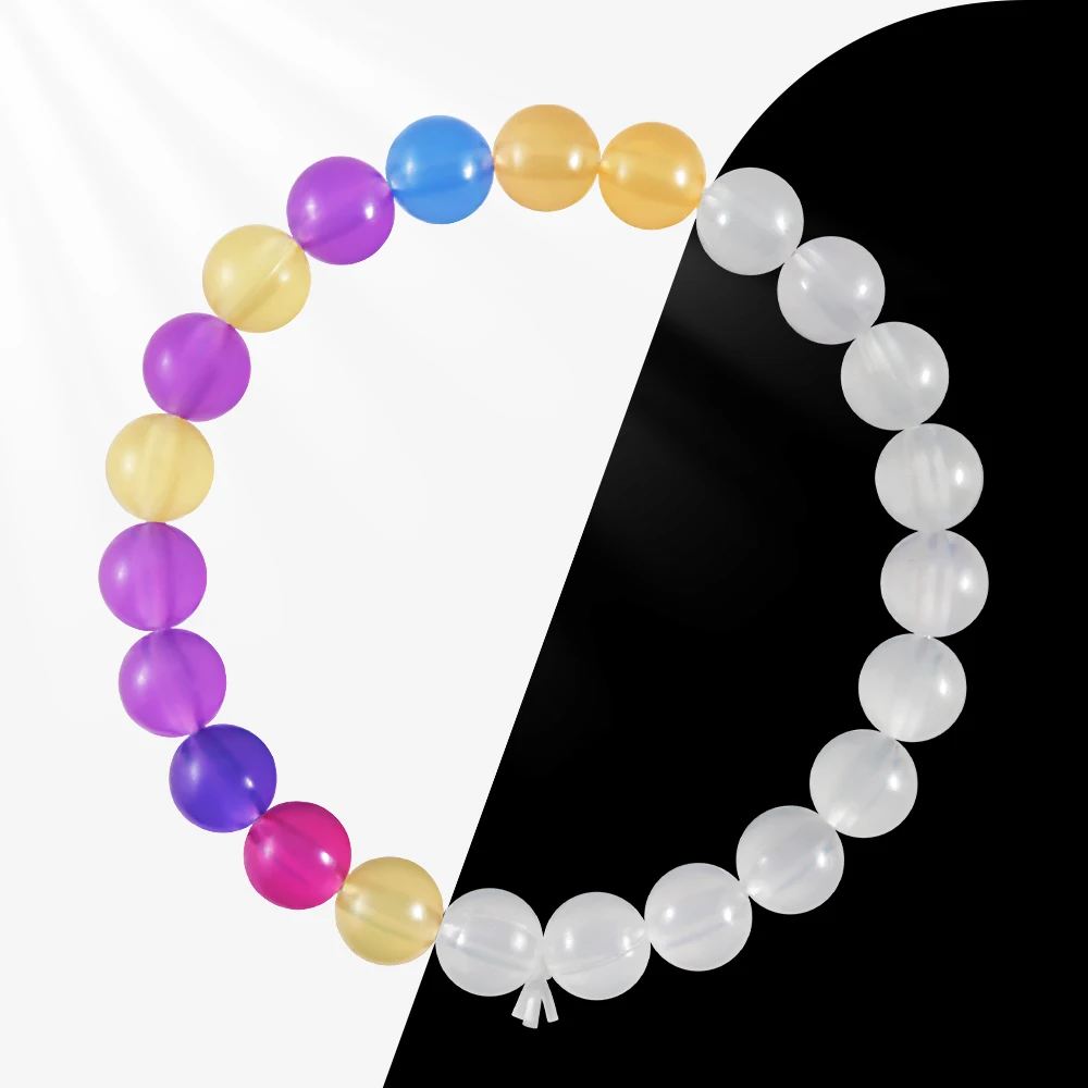 

Simple 1Pc Will Show Color Under Sunlight Bracelet Temperature Changing Color Emotion Bead For Women Men Or Child 5.5Cm