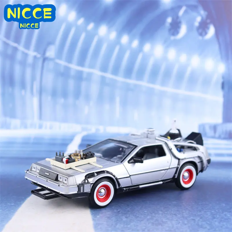 

WELLY 1:24 Назад в будущее, машина времени, литая модель автомобиля из сплава, металлическая Игрушечная машина, подарок, Коллекционная модель автомобиля B186