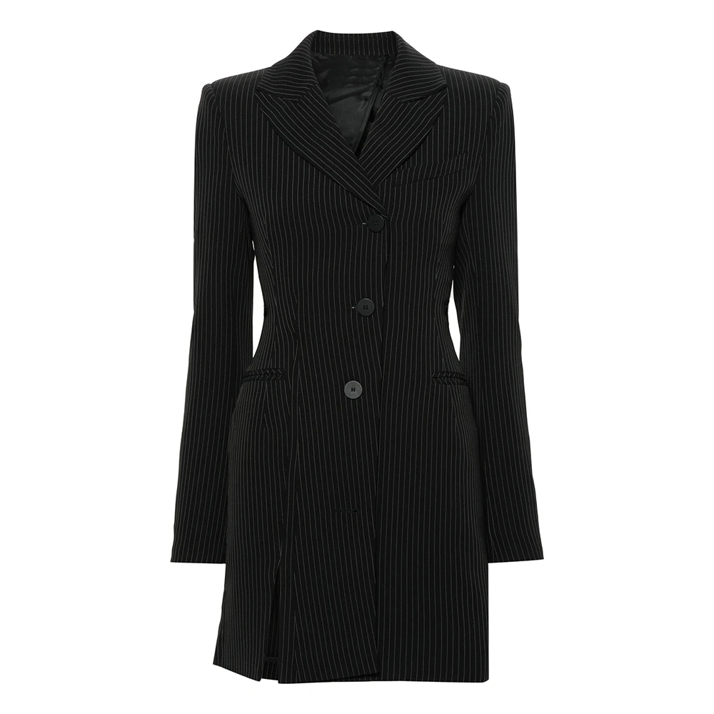 Женский блейзер в полоску TWOTWINSTYLE приталенный Блейзер с отложным воротником и