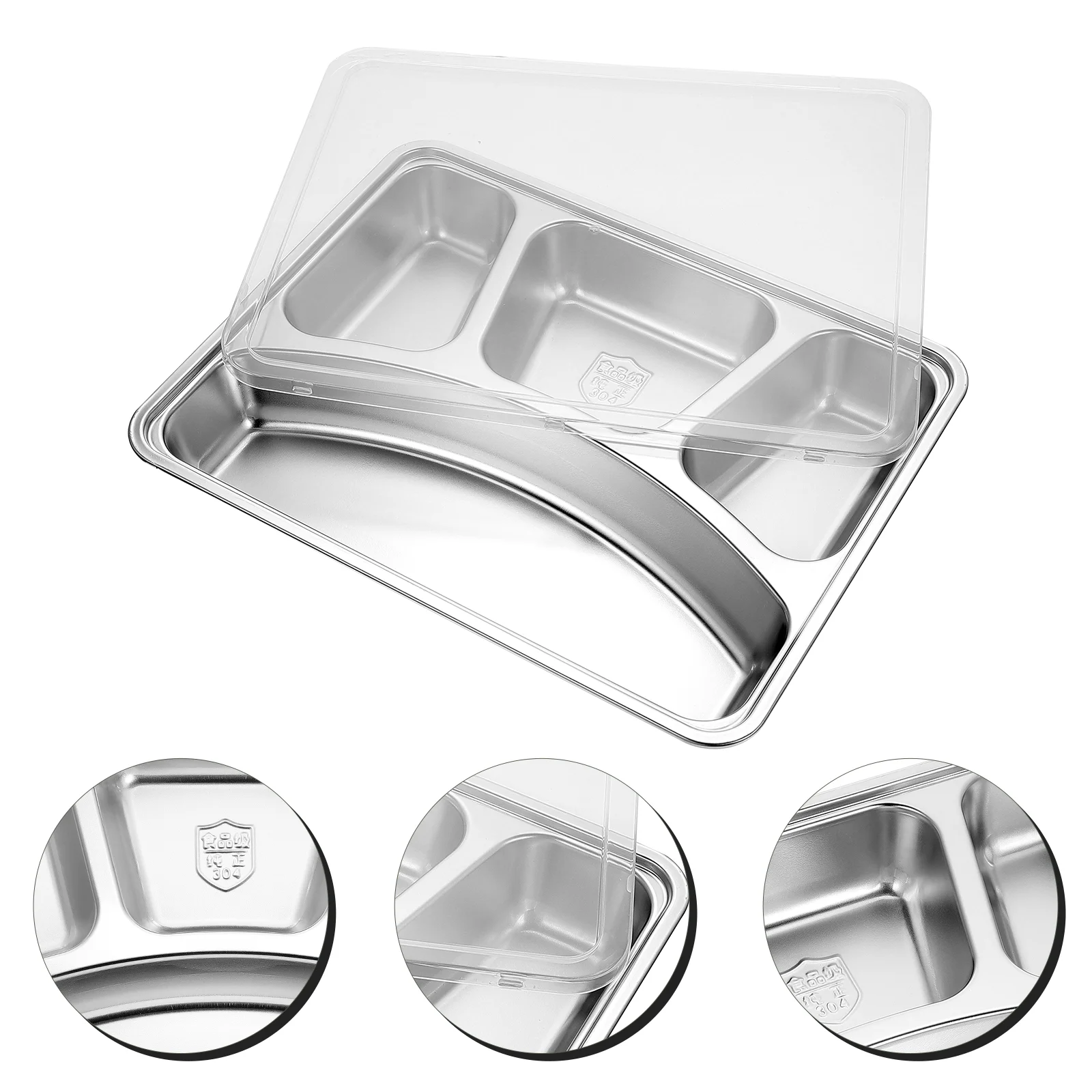 

Divided Tray Lunch Plate Plates Box Compartment Dinner Control Trays Portion School Stainless Steel Kids Dishes Bento Salad