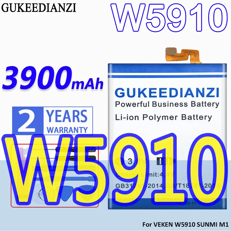 

High Capacity GUKEEDIANZI Battery W5910 3900mAh For VK VEKEN W5910 SUNMI M1 Replacement Batteries