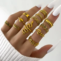 yadelai 2022 fashion trend jewelry accessories retro alloy snake moon ring set simple style gothic ring jewelry suit new ring