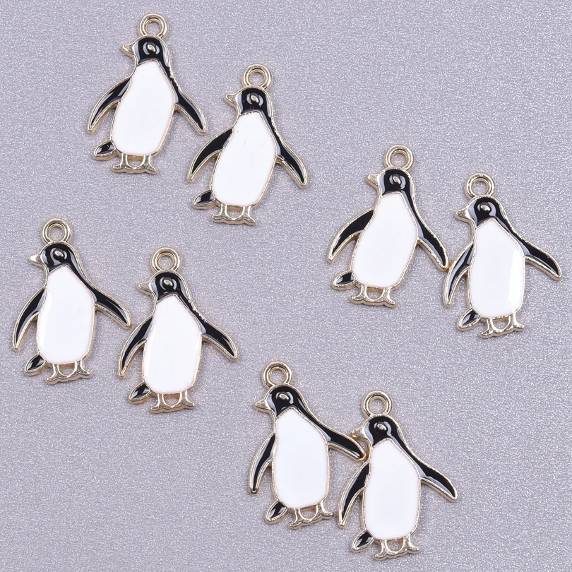 

20pcs Kawaii Animal Penguin Charm Pendants For Jewelry Making DIY Supplies Enamel Charm Animal Handmade Accessories Wholesale