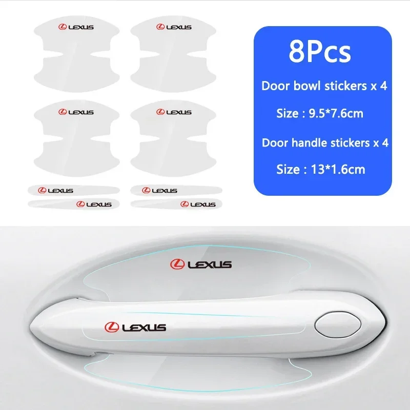 

8 шт./компл. наклейка на дверь автомобиля, защитная пленка для автоматической ручки, внешний Стайлинг для Lexus RX330 IS250 Ct200h ES300h RX350 IS300h NX300h