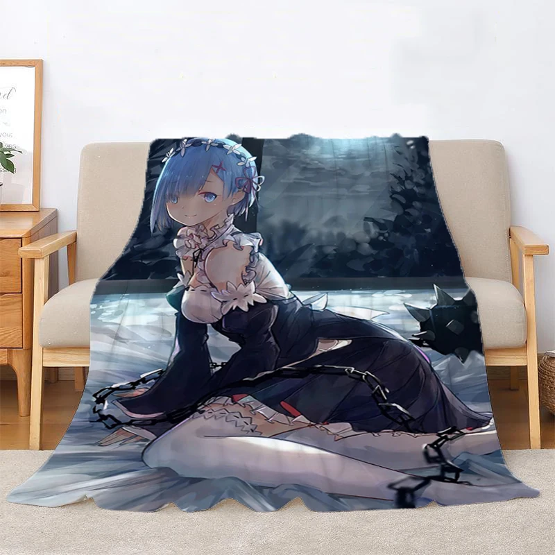 

Thick Blanket Luxury Re-zero Warm Blankets for Cold Double Bedspread Knee Sofa Throw Bed Fluffy Soft Winter Oversized Anime Nap